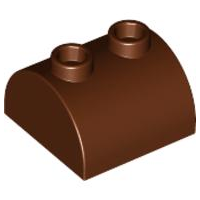 Slope, Curved 2 x 2 Double with 2 Hollow Studs, 30165 Reddish Brown U