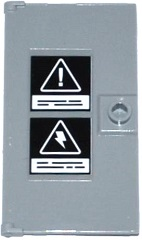 Door 1 x 4 x 6 with Stud Handle with Danger Sign and Electricity Danger Sign Pattern (Sticker) - Set 60130, 60616pb023