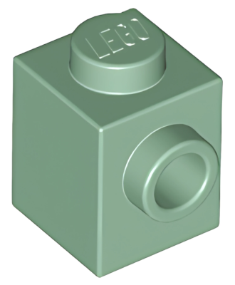 Деталь LEGO Brick, Modified 1 x 1 with Stud on Side 87087 Sand Green U