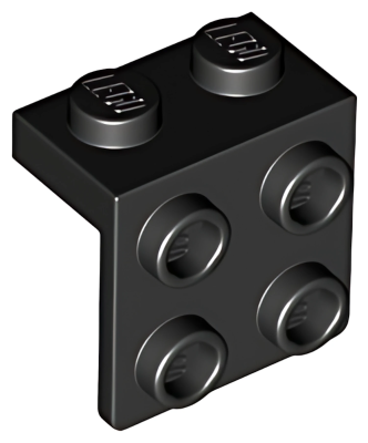 Деталь LEGO Bracket 1 x 2 - 2 x 2 44728 (21712, 86644, 92411) Black U