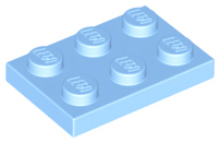Plate 2 x 3, 3021 Bright Light Blue U