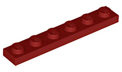 Деталь LEGO Plate 1 x 6 3666 Dark Red U