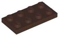 Plate 2 x 4, 3020 Dark Brown U