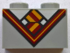 Brick 1 x 2 with Bright Light Orange and Dark Red V-Neck Collar and Tie and White Undershirt Pattern (BrickHeadz Hermione Granger / Ron Weasley Chest), 3004pb169