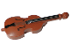 Minifigure, Utensil Musical Instrument, Double Bass with Black Neck, Tailpiece, and F Holes and Silver Strings Pattern, 80444pb01  