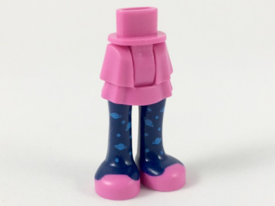 Mini Doll Hips and Skirt Layered, Dark Blue Leggings with Dark Azure Planets, Dark Pink Shoes Pattern - Thick Hinge, 92250c00pb19 Dark Pink U