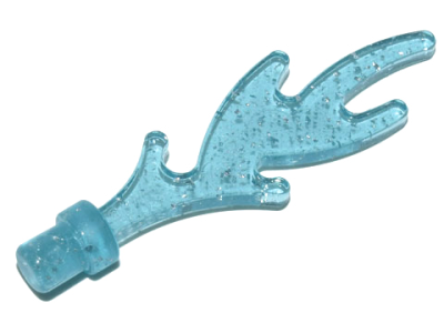 Wave Rounded Straight with Bar End (Castle Dragon Flame / Seaweed / Water), 6126b Glitter Trans-Light Blue U