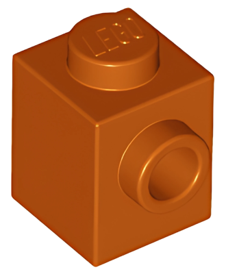 Деталь LEGO Brick, Modified 1 x 1 with Stud on Side 87087 Dark-Orange N