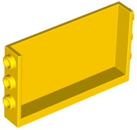 Panel 1 x 6 x 3 with Studs on Sides, 98280 Yellow N