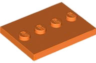 Tile, Modified 3 x 4 with 4 Studs in Center, 88646 Orange U