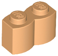Brick, Modified 1 x 2 with Log Profile 30136 Medium Nougat N
