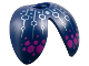 Minifigure Wings Insect Beetle with Neck Hole with Metallic Light Blue Circuitry and Magenta Hexagons Pattern, 69948pb02  