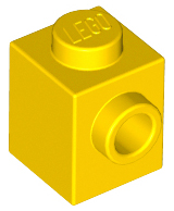 Brick, Modified 1 x 1 with Stud on Side 87087 Yellow N