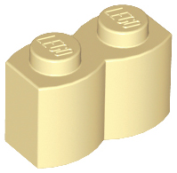 Brick, Modified 1 x 2 with Log Profile 30136 Tan N