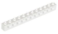 Technic, Brick 1 x 12 with Holes, 3895 White N