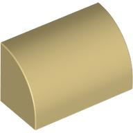 Slope, Curved 1 x 2 with Bottom Stud Holder, 37352 Tan N