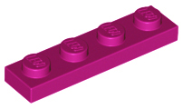 Plate 1 x 4, 3710 Magenta U