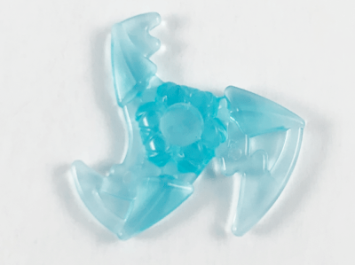 Minifigure, Weapon Shuriken Throwing Star with Trailing Energy Effect, 73766a Trans-Light Blue U