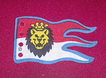 Cloth Flag 8 x 5 Wave with Royal Knights Lion Head on Red and White Background Pattern, x376px6