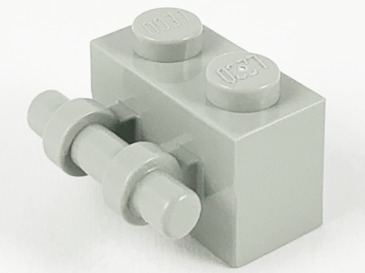 Brick, Modified 1 x 2 with Bar Handle on Side 30236 Light Gray U