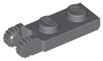 Шарнир Lego Hinge Plate 1 x 2 Locking with 2 Fingers on End and 9 Teeth with Bottom Groove 44302