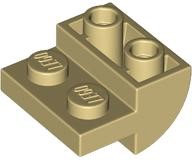 Slope, Curved 2 x 2 Inverted with 2 Recessed Studs, 1750 Tan N