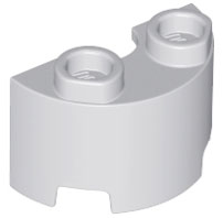 Cylinder Half 1 x 2 x 1, 68013 Light Bluish Gray U