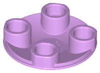 Plate, Round 2 x 2 with Rounded Bottom (Boat Stud), 2654 Medium Lavender U