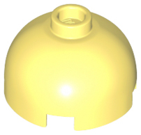 Brick, Round 2 x 2 Dome Top, 553 Bright Light Yellow U