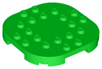 Plate, Modified 6 x 6 with Rounded Corners and 4 Feet, 66789 Bright Green N