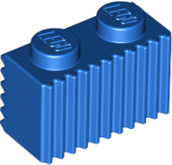 Brick, Modified 1 x 2 with Grille / Fluted Profile 2877 Blue U