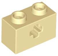 Technic, Brick 1 x 2 with Axle Hole, 32064 Tan U
