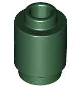 Brick, Round 1 x 1, 3062 Dark Green U