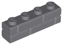 Brick, Modified 1 x 4 with Masonry Profile 15533 Dark Bluish Gray U