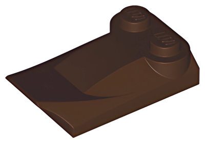Деталь LEGO Lego Slope, Curved 3 x 2 x 2/3 with Two Studs, Wing End 47456 Dark Brown U