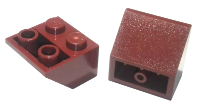 Slope, Inverted 45 2 x 2 with Hollow Round Bottom Tube, 76959 Reddish Brown N