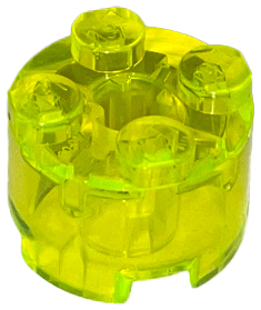 Brick, Round 2 x 2 with Axle Hole, 3941 Trans-Neon Green U