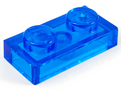 Деталь LEGO Plate 1 x 2 3023 Trans-Dark Blue U