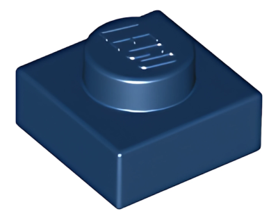 Деталь LEGO Plate 1 x 1 3024 (28554, 30008) Dark Blue U