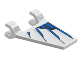 Flag 2 x 2 Trapezoid with Blue, Dark Blue, and Silver Mechanical Wing Pattern on Both Sides, 44676pb064