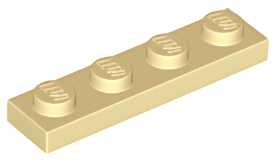 Деталь LEGO Plate 1 x 4 3710 Tan U