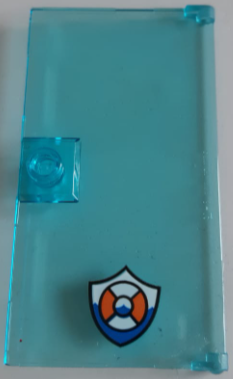 Door 1 x 4 x 6 with Stud Handle with Coast Guard Logo Pattern (Sticker) - Set 60167, 60616pb062