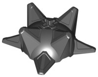 Hero Factory Weapon, Spiked Ball Half with Axle Hole, 98578 Black U