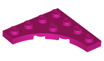 Plate, Modified 4 x 4 with 3 x 3 Curved Cutout, 35044 Magenta N