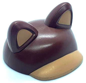 Large Figure Headgear, Super Mario Cap with Ears with Nougat Bill and Auricles Pattern (Tanooki Mario), 68626pb02 Reddish Brown U
