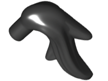 Minifigure, Plume Feather Ponytail, 22411 Black U