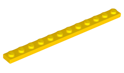 Деталь LEGO Plate 1 x 12 60479 Yellow U