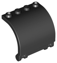Panel 3 x 4 x 3 Curved with Double Clip Hinge, 18910 Black U