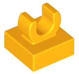 Tile, Modified 1 x 1 with Open O Clip, 15712 Bright Light Orange N