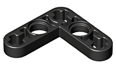 Деталь LEGO Technic, Liftarm, Modified Bent Thin L-Shape 3 x 3 32056 Black U